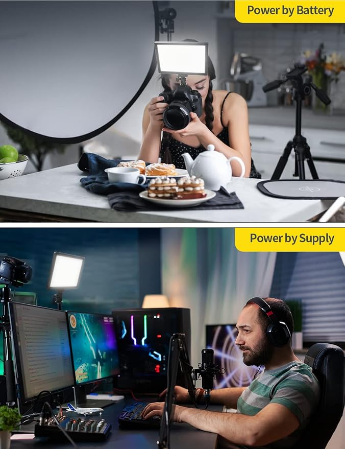 RALENO 9" LED Video Light Panel, 2500K-6500K Camera Light