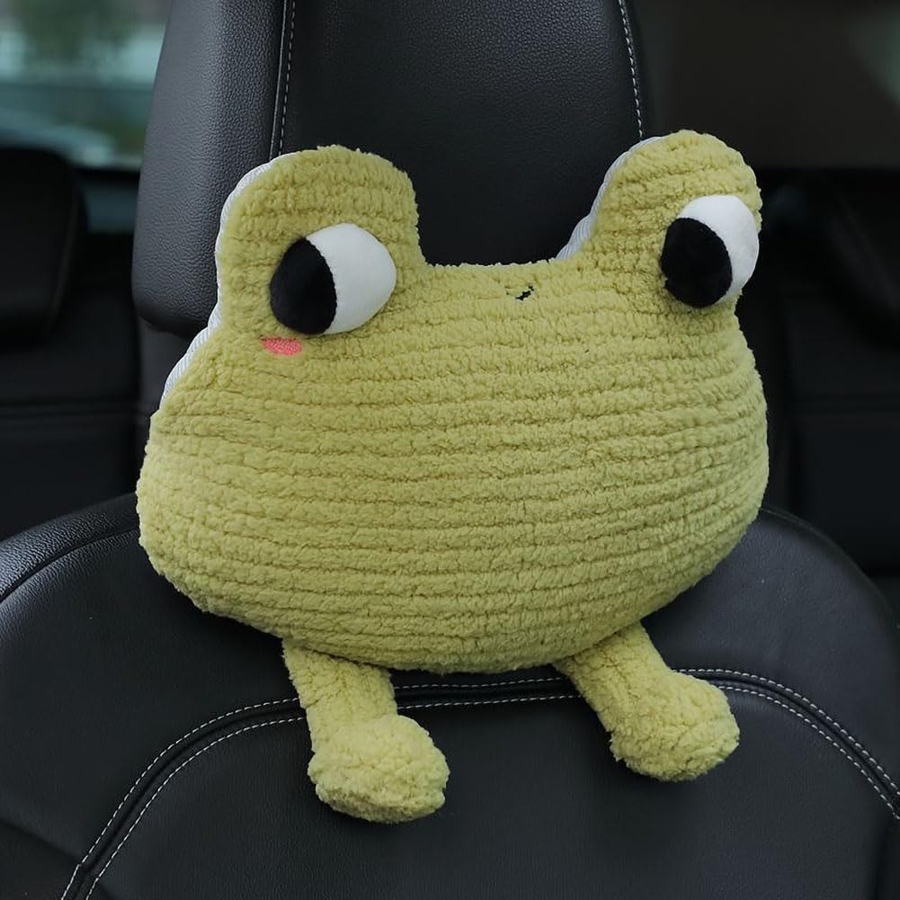 Frog Shaped Lumbar Support Pillow for Car Office Driver Seat Waist Cushion 1 PCS