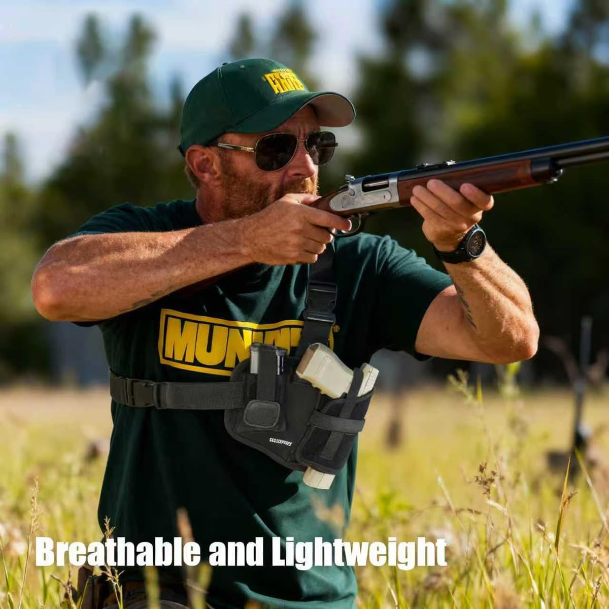 Universal Shoulder Holster by [Brand Name] - Right-Hand Chest Holster for Glock 19, 1911, Sig P365 | Ideal for Hiking & Outdoor Activities