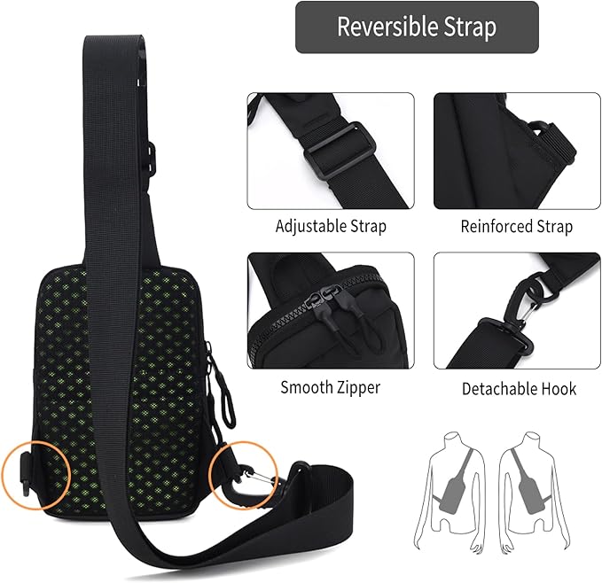 Peicees Small Crossbody Bag for Men Women Mini Sling Bag Travel Running Phone