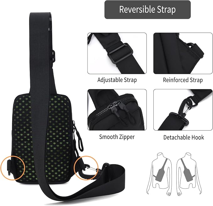 Peicees Small Crossbody Bag for Men Women Mini Sling Bag Travel Running Phone