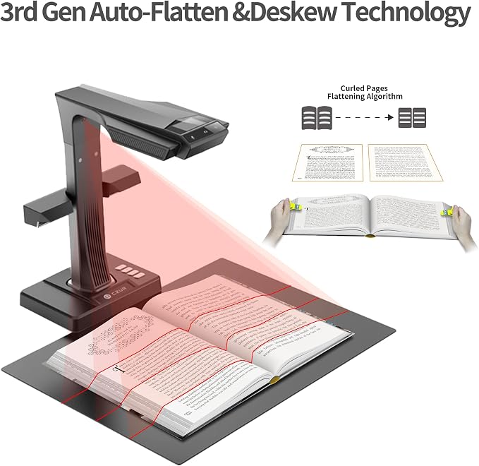 CZUR ET24 Pro Professional Book Scanner, 24MP Document Camera, 3rd Gen