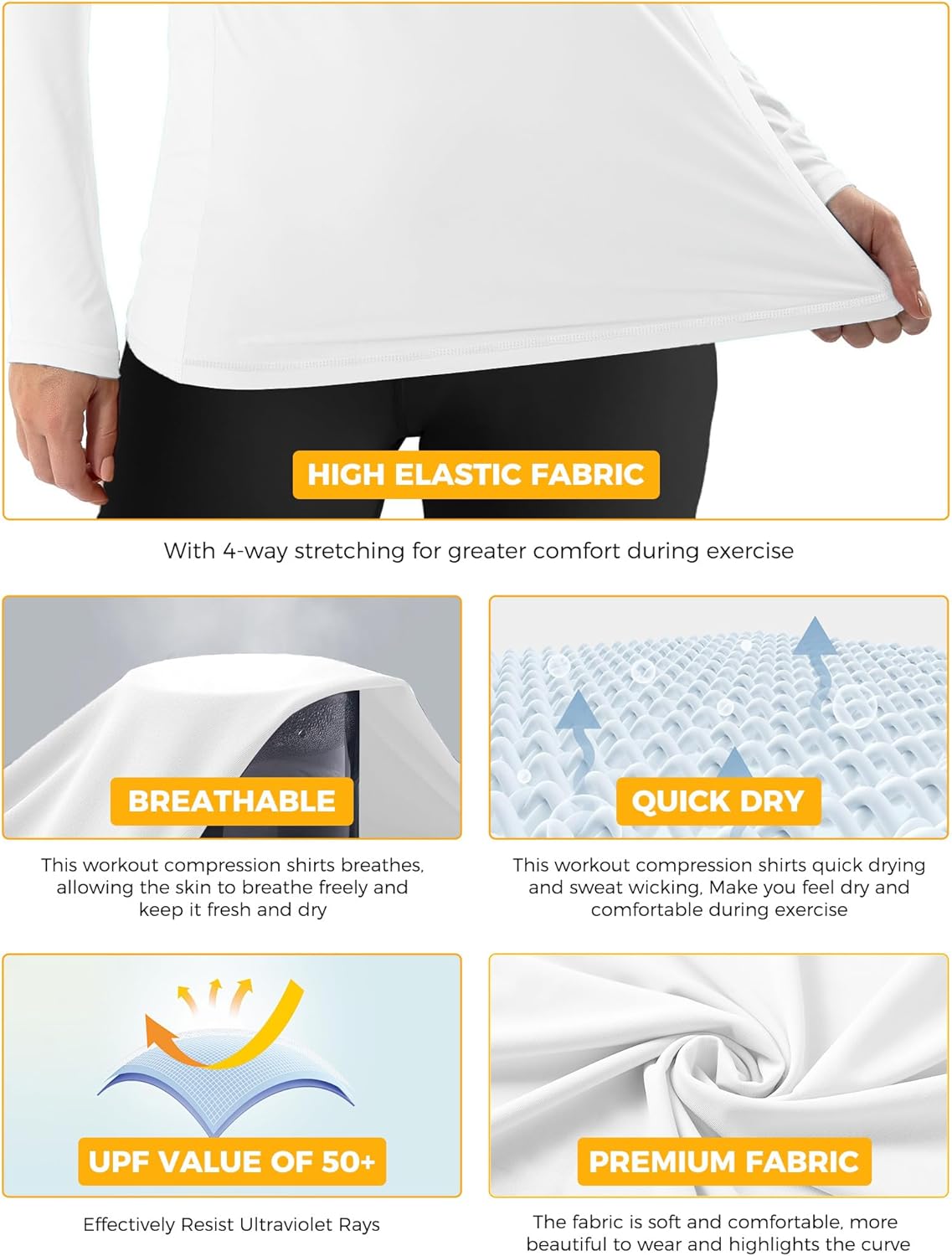 Skiennix Women's Rash Guard - UPF50+ Long Sleeve UV Protection Quick Dry Shirt for Outdoor Activities
