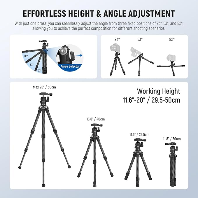 NEEWER TP09 Carbon Fiber Mini Tripod Compatible