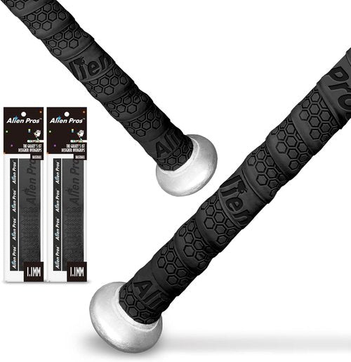 ALIEN PROS Bat Grip Tape - Precut 1.1 mm Pro Feel Replacement for Baseball Bats | 2 or 4 Grips Available