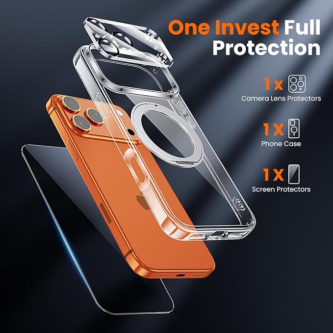 toushion 3 in 1 for iPhone 17 Pro Case Stand |Build in Kickstand, Screen