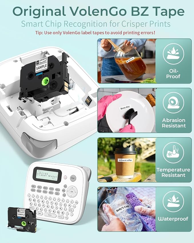 Label Maker Machine with 4 Tapes, D210s Labelmaker, Replacement