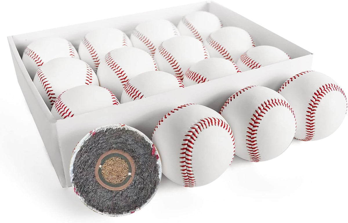 Official League Grade Leather Baseballs - 12/6 Pack for Youth Training & Competition | Perfect Gift