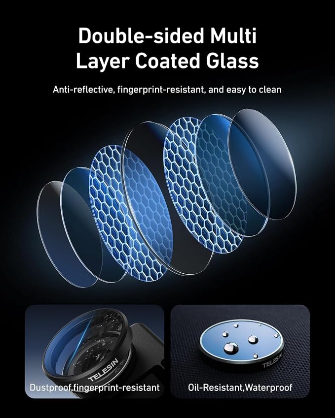 TELESIN CPL Filter for DJI Osmo Action 6, Snap-On Circular Polarizer Lens Filter