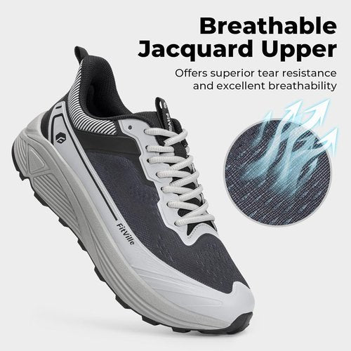 FitVille Wide Walking Shoes - Lightweight Breathable Athletic Sneakers with Arch Support | Anti-Slip Design