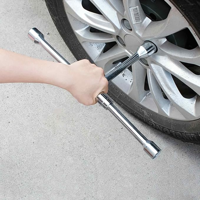 2Pcs 1/4" and 3/8 Inch Drive Sliding T-Handle Wrench, Adjustable T-Bar Socket Hand Tool, Chrome Vanadium Steel Breaker Bar for Car Repair, Mechanical Work, and DIY Projects(Silver)