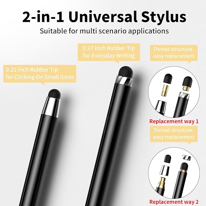 10 PCS Stylus, Stylus Pen for Touchscreen, Stylus 2-in-1 High Sensitivity &