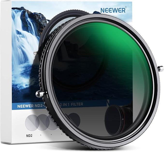 NEEWER 2 in 1 43mm Variable ND Filter ND2–ND32&CPL Filter No X Cross/30 Layer
