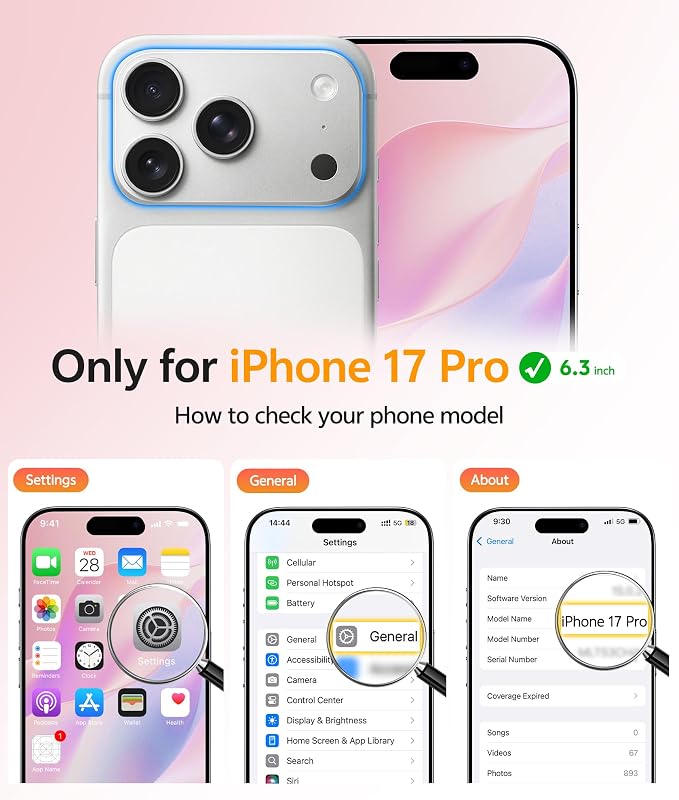 FNTCASE for iPhone 17 Pro Case: Translucent Matte Cases