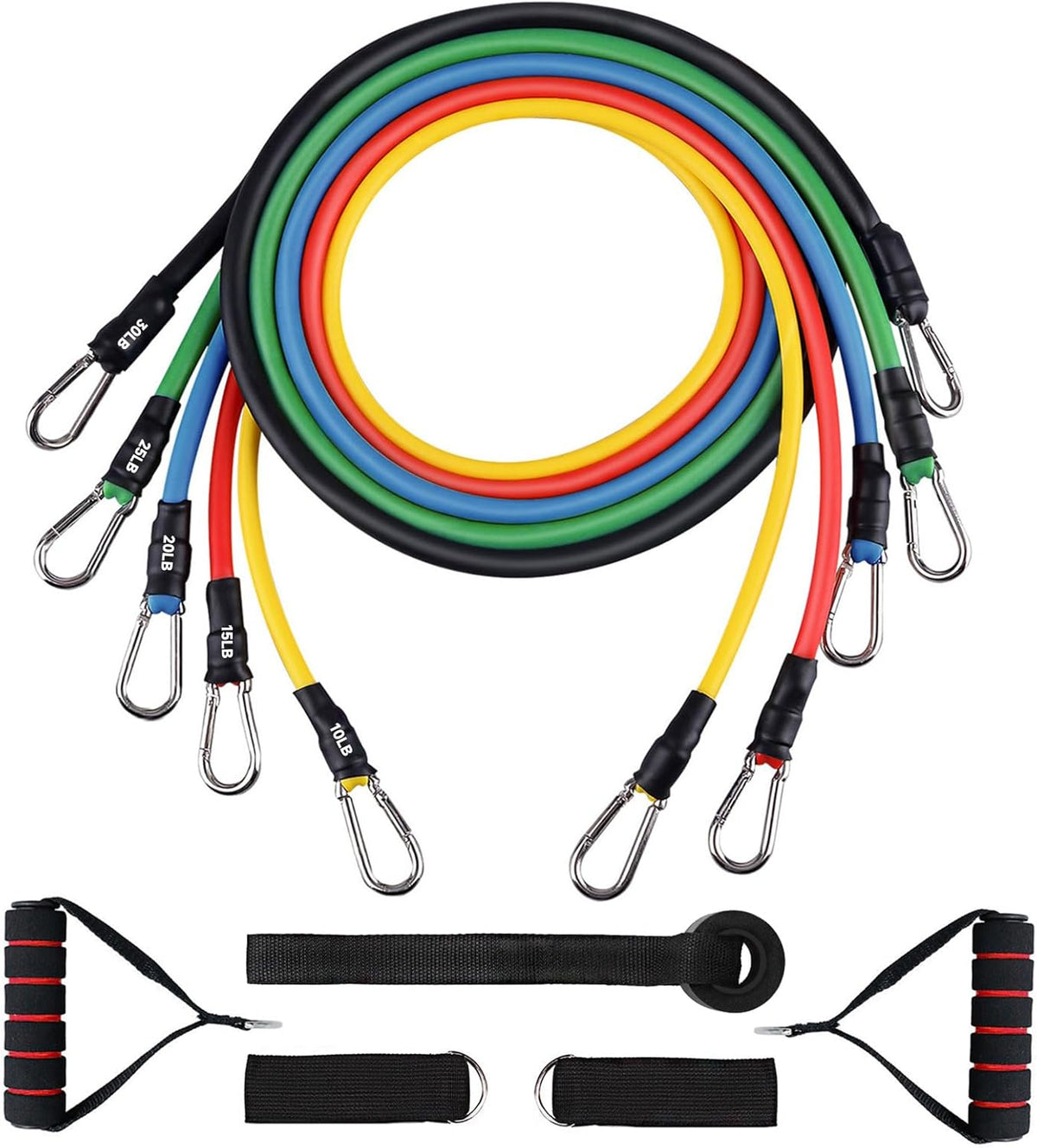 Skiennix Resistance Bands Set - 12-Piece Workout Bands with Handles, Door Anchor & Ankle Straps for Home Fitness