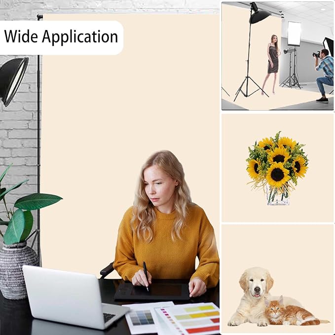 Cream Photography Backdrop for Photoshoot, Photo Backdrop Curtain, Perfect