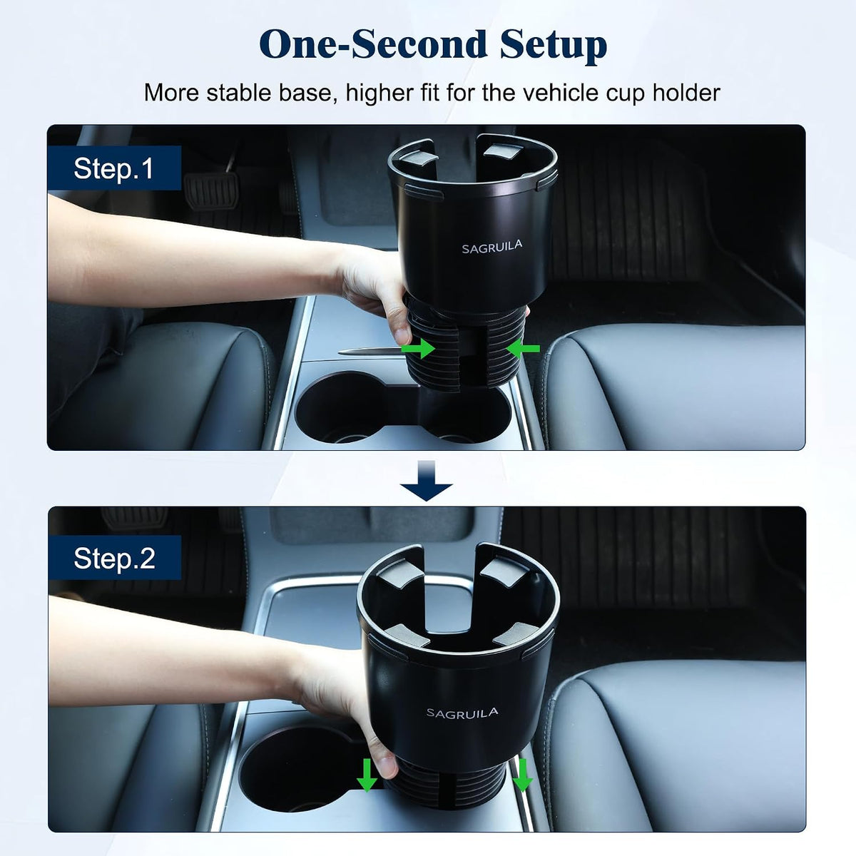Sagruila Car Cup Holder Expander for Large Bottles, Big Cup Holder for Car