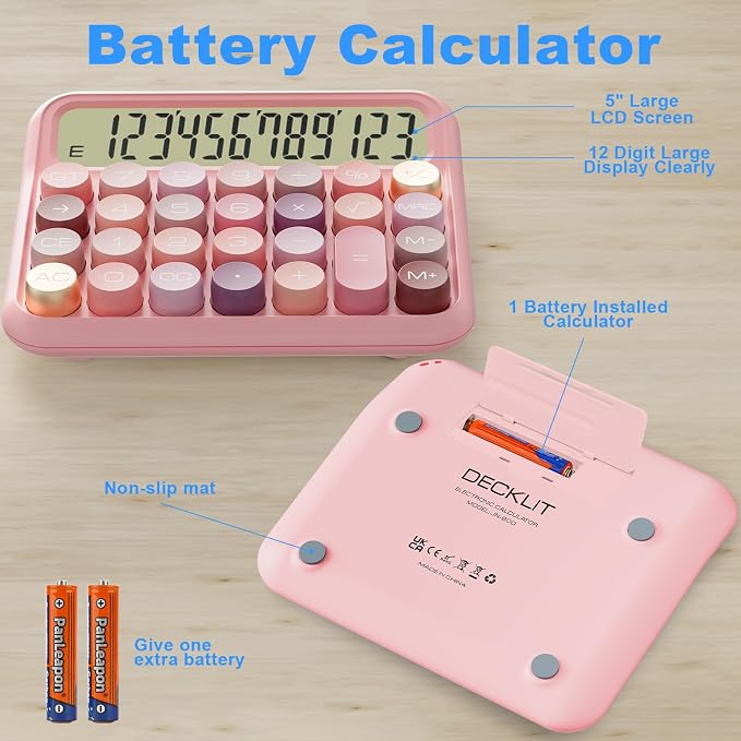 DECKLIT Battery Desk Calculator