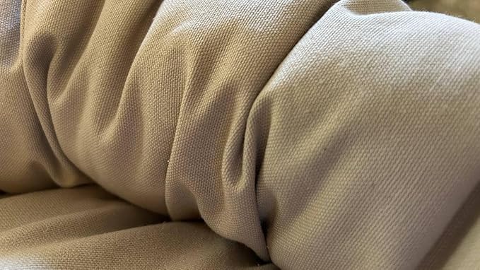 Organic Cotton Canvas Dog Bed: Removable Cover, Natural Fill - Made in USA (Gray, XX Large 50" x 8" inches)