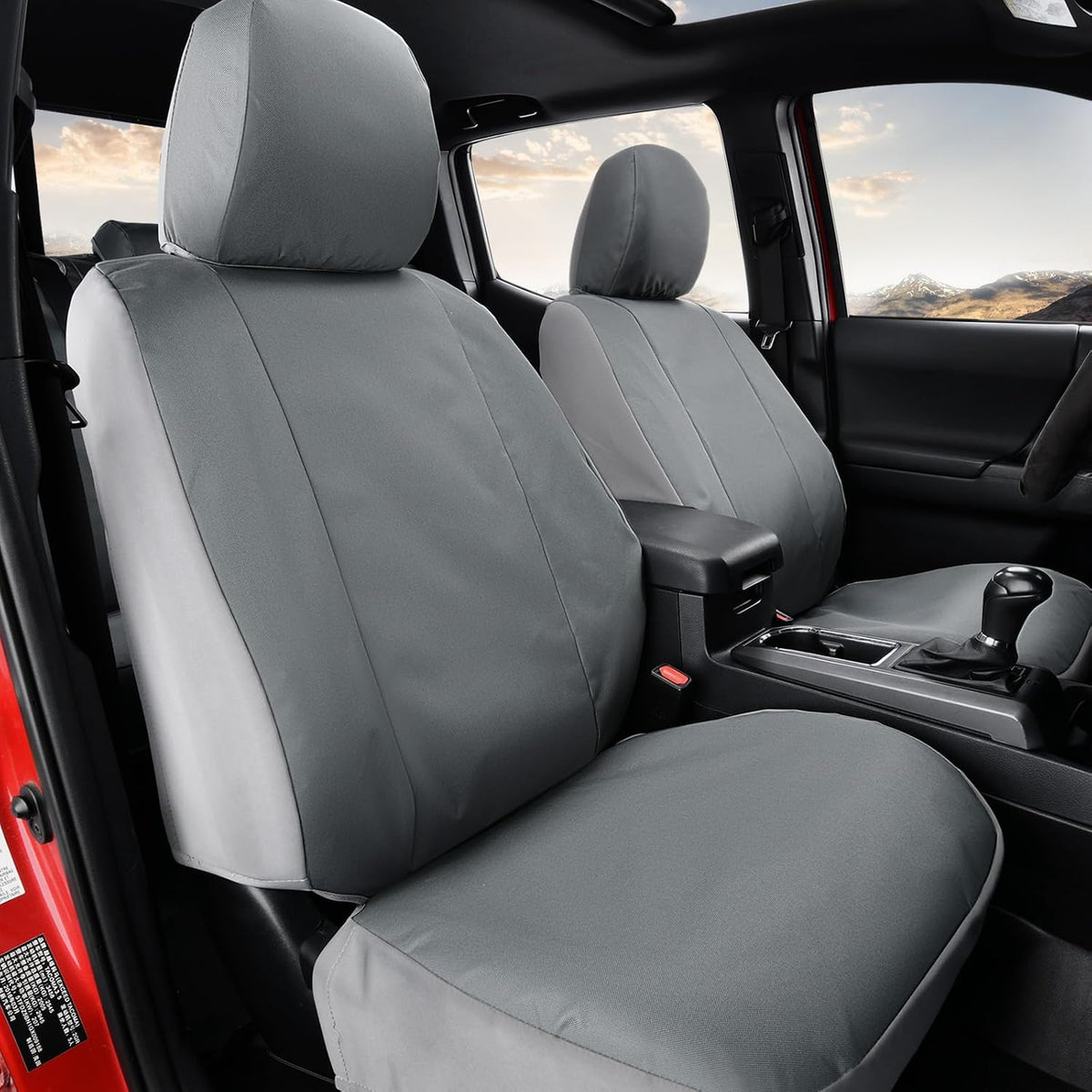 Coverado Seat Covers Custom Fit for Tacoma Double Cab/Crew Cab SR/SR5/TRD Sport/TRD Off-Road/Limited Seat Cushion Protectors 2016-2023 Oxford (Rear, Gray)