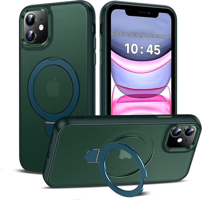 LeYi for iPhone-11 Cases with Kickstand Green for Magsafe Cover Funda para