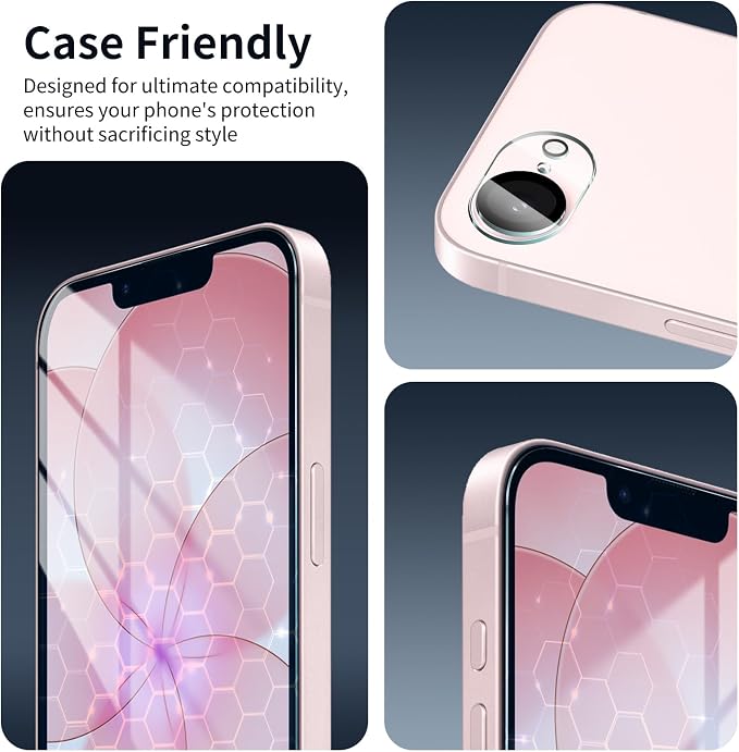 2+2-Pack Anti-Blue Light Tempered Glass Screen Protector & Camera Lens Protector