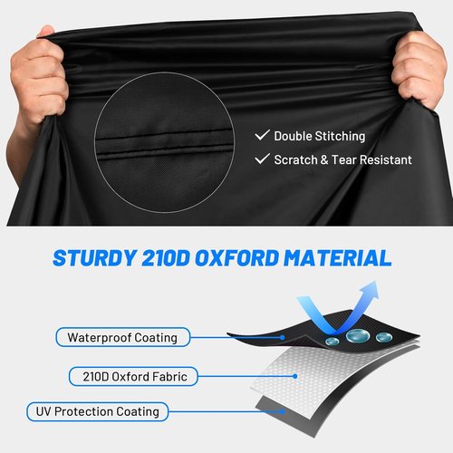 Favoto Waterproof Bike Cover - Heavy Duty Protection for 1 or 2 Bikes | Black, UV & Rain Resistant