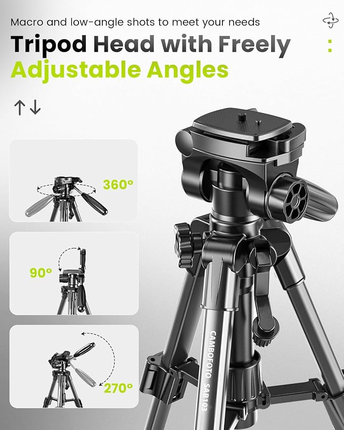 CAMBOFOTO 30"-Camera-Tripod, Porfessional Aluminum Heavy Duty Tripod Stand