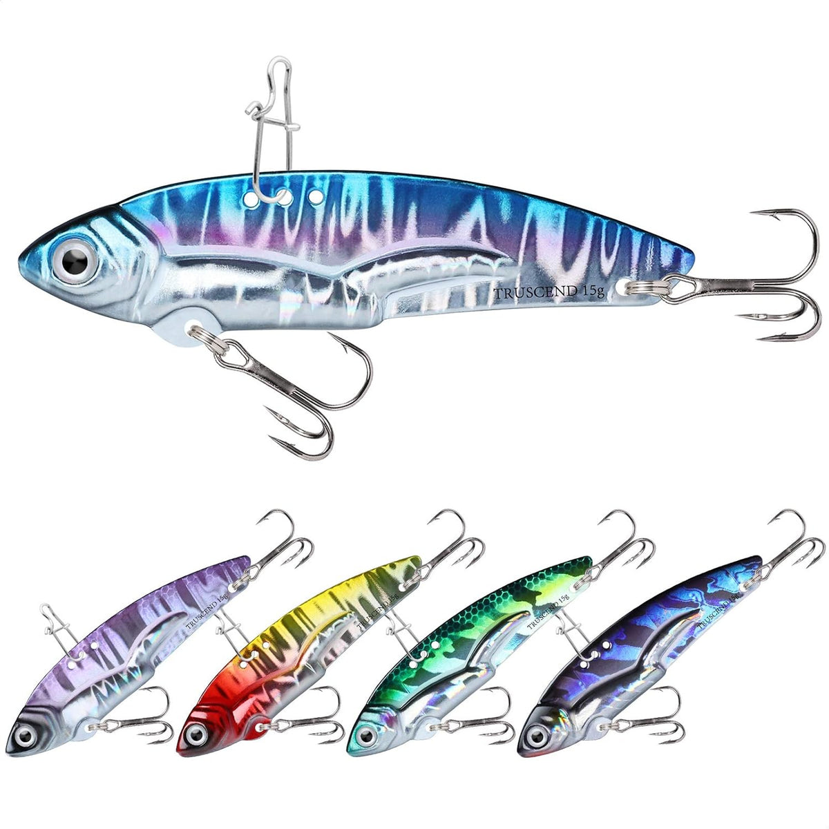 TRUSCEND Vibespinner Lures with BKK Hooks - Easy Catch with 4 Action Modes for Bass, Crappie, Trout & Walleye