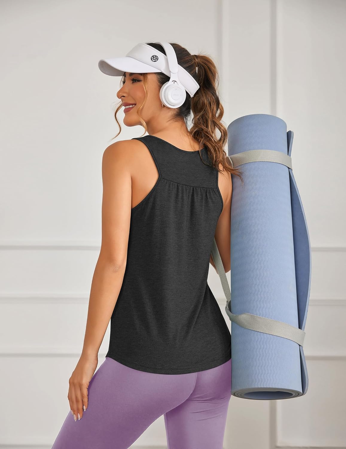PINSPARK Workout Tops for Women - Lightweight Racerback Tank Tops | 2-Pack Sleeveless Athletic Shirts, S-3XL