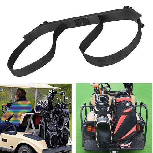 BestAccess Golf Cart Bag Strap Rack Assembly| Rear Seat Bag Attachment Holder Bracket-Black for EZGO Medalist & TXT DCS/PDS Yearly1994-up Replace#71851-G01