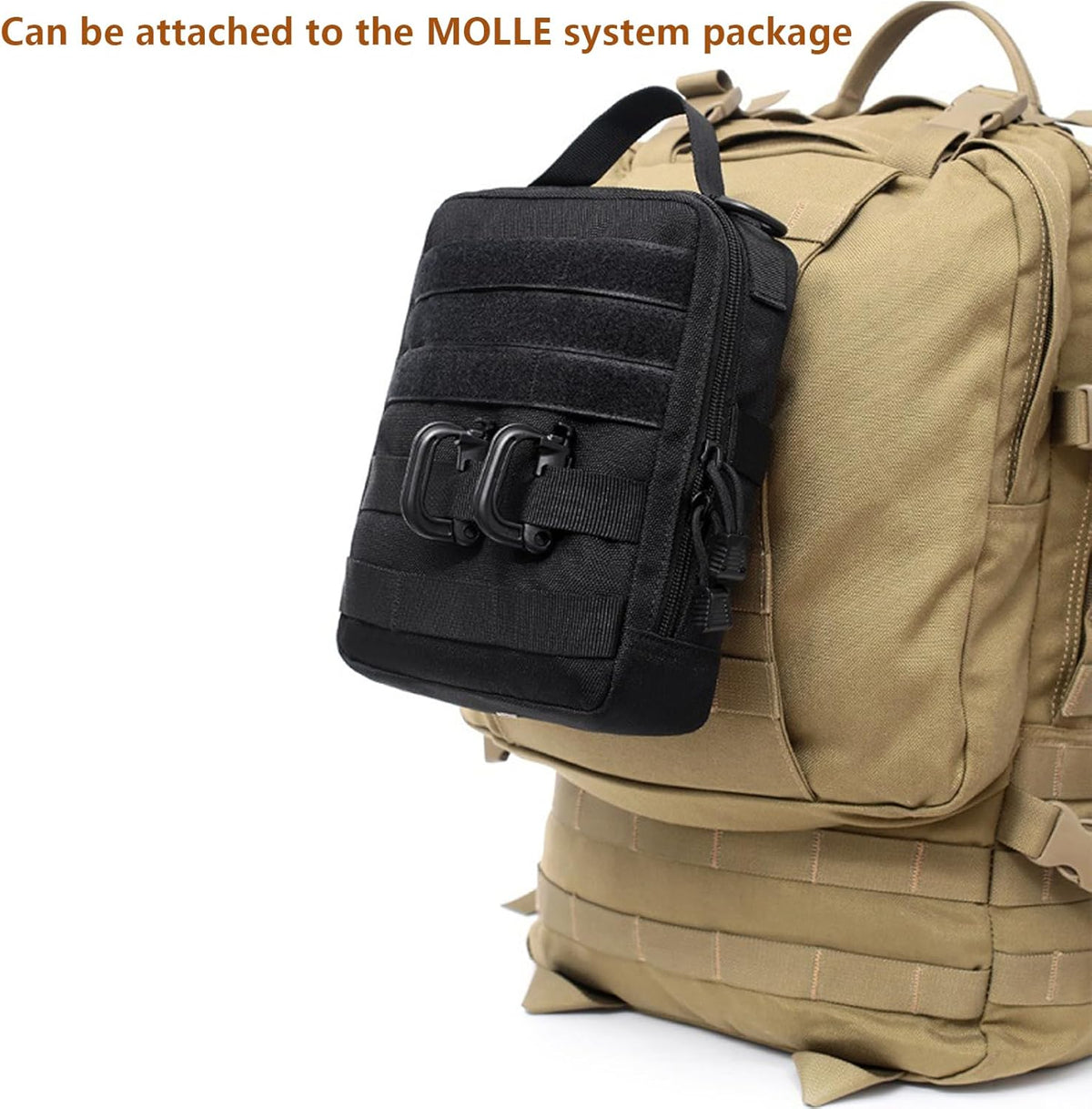 Skiennix Tactical Molle Pouch - Compact Black Camo EDC Utility Gear for Military Carry