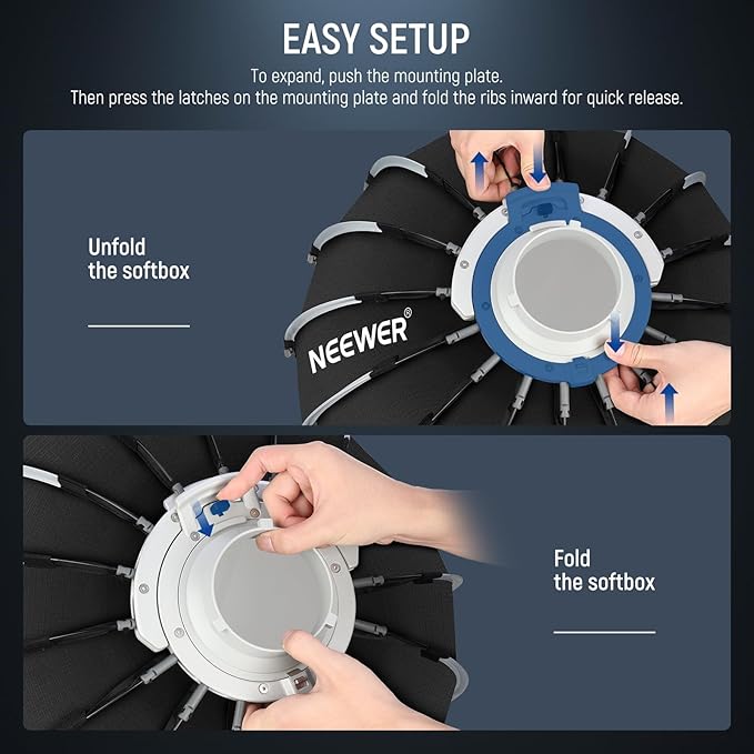 NEEWER Parabolic Softbox Kit, 47.2" Bowens Mount Soft Box