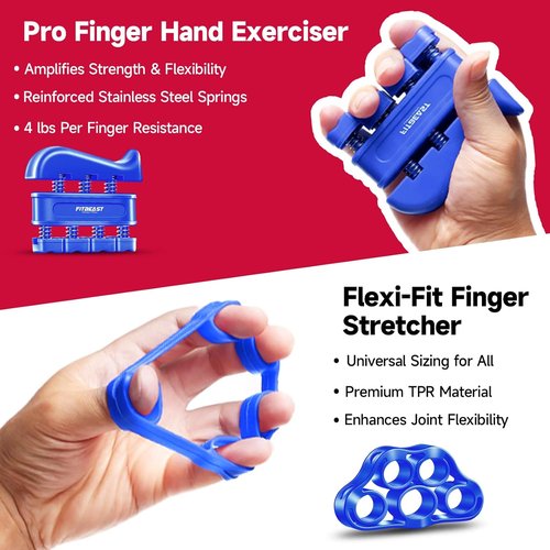 FitBeast Grip Strengthener Kit - Adjustable Resistance Hand Grips for Forearm Strength | 5 Pack