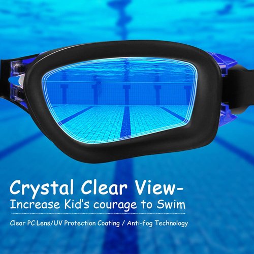 COOLOO Kids Swim Goggles - 2-Pack Adjustable Swimming Goggles for Ages 4-16 | Perfect for Boys & Girls