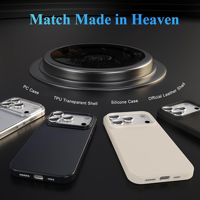 YWXTW Camera Lens Protector for iPhone 17 Pro/iPhone 17 Pro Max, Tempered Glass