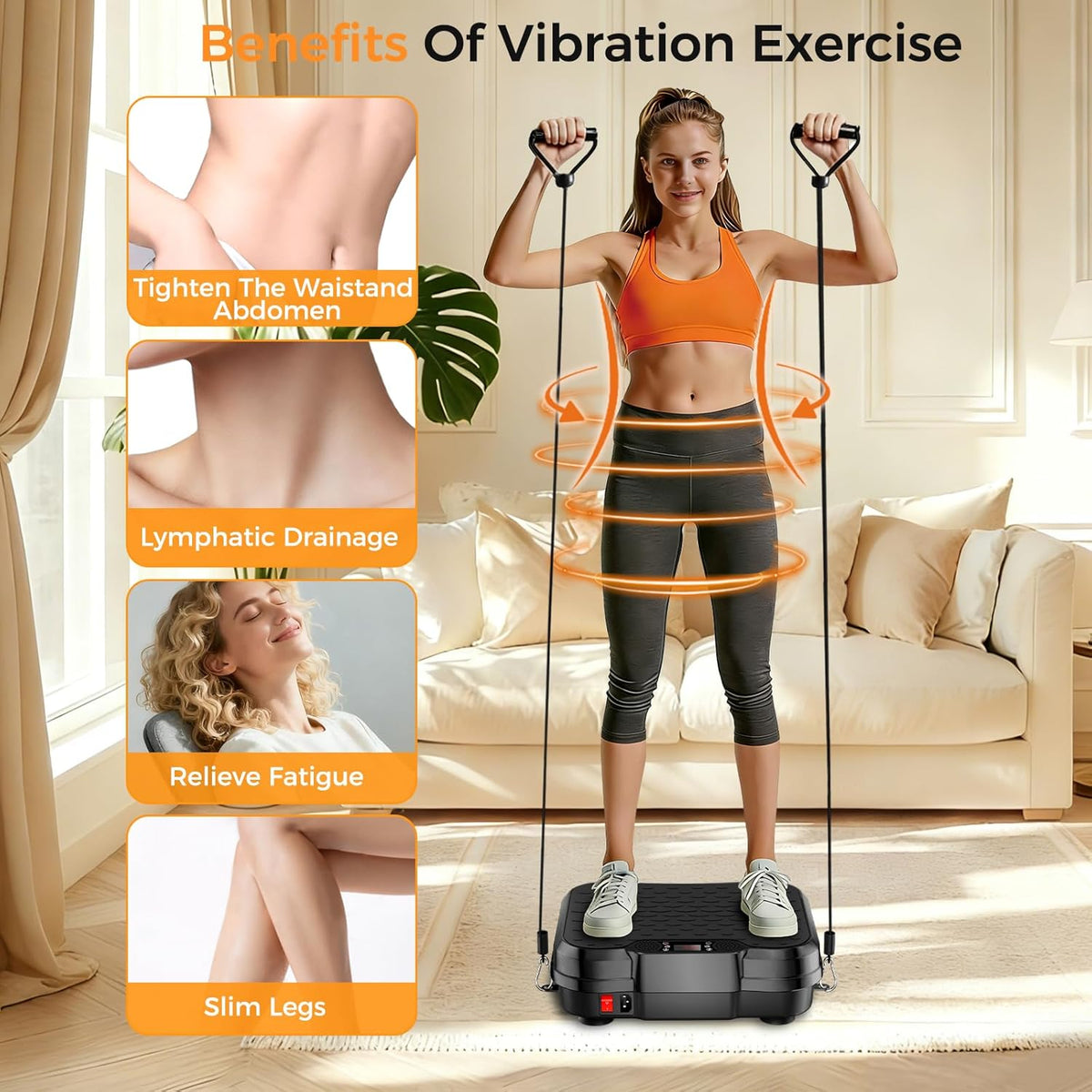 Skiennix Vibration Plate Exercise Machine - Full Body Workout & Lymphatic Drainage | 400 Lbs Capacity