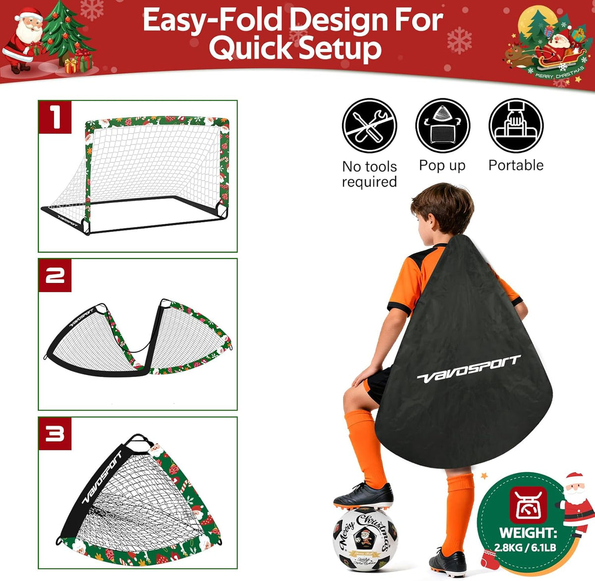 Skiennix Kids Soccer Goals - Portable 4' x 3' Backyard Training Set with Soccer Ball & Net