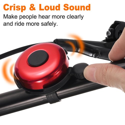 HARFINGTON 2pcs Bike Bell Classic Bicycle Bell with Loud Crisp Clear Sound Bike Ring Bell Aluminum Bike Accessories for Adults Children Road Mountain Bike, Red