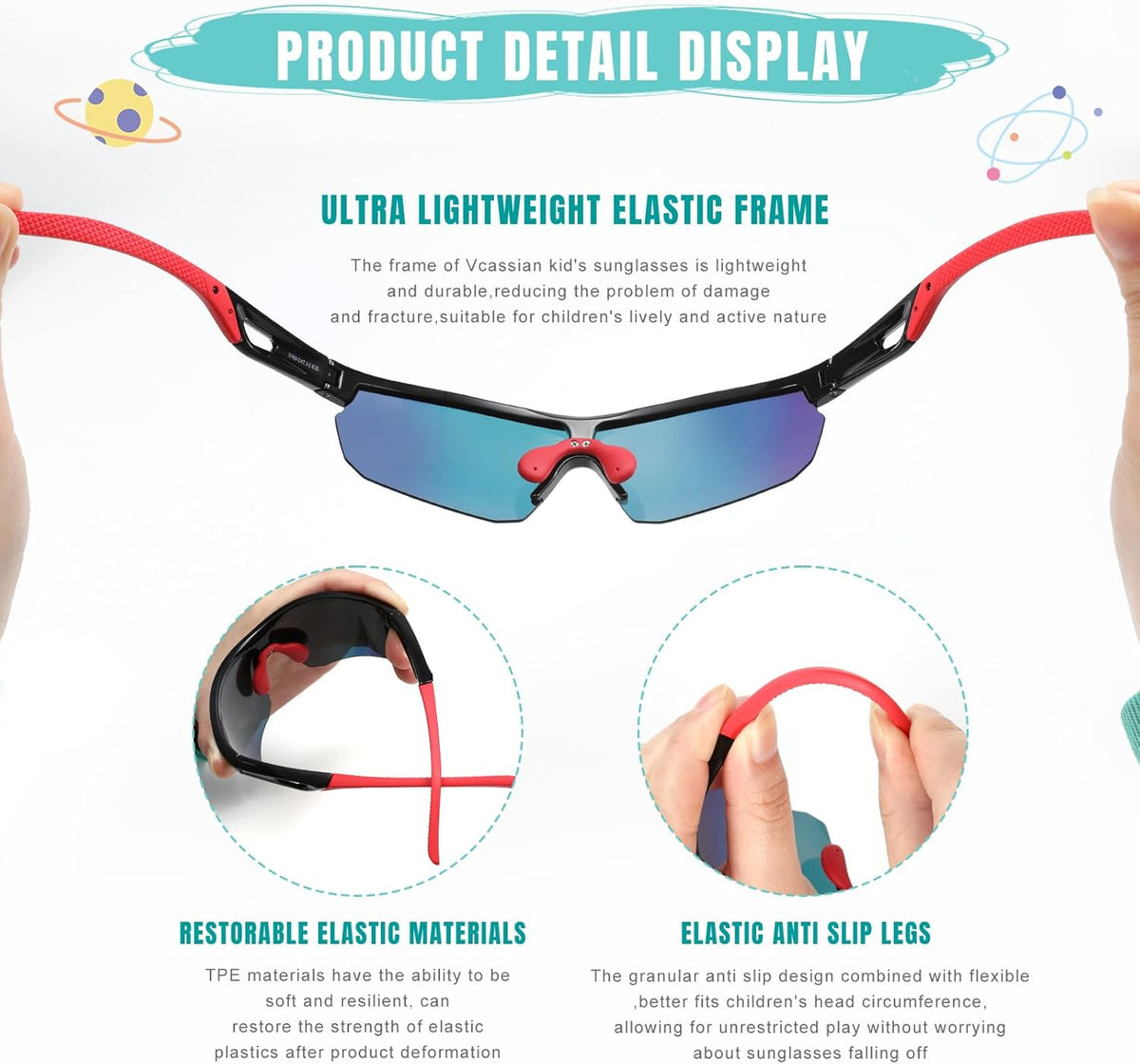 Skiennix Kids Sunglasses - Polarized UV Protection Goggles for Boys & Girls Ages 3-12