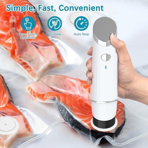 Handheld Vacuum Sealer - Compact Portable Food Sealing Machine with 10 Reusable Bags for Meal Prep