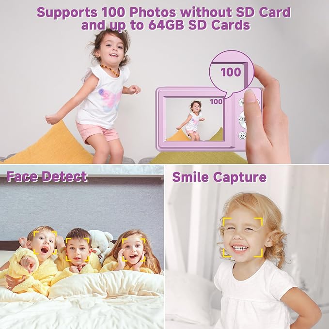 Digital Camera, 44MP Compact Camera, FHD 1080P Point and Shoot Digital Cameras
