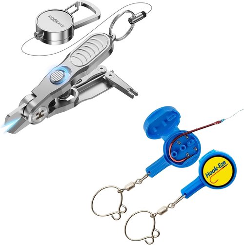 HOOK-EZE Fishing Knot Tying Tool - Effortlessly Tie Knots & Protect from Fish Hooks | 3-in-1 Cutter & Nippers