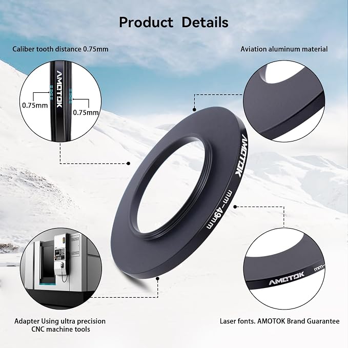 42mm Lens to 49mm Camera Lens Adapter, 42mm to 49mm Filter Step up Ring Adapter