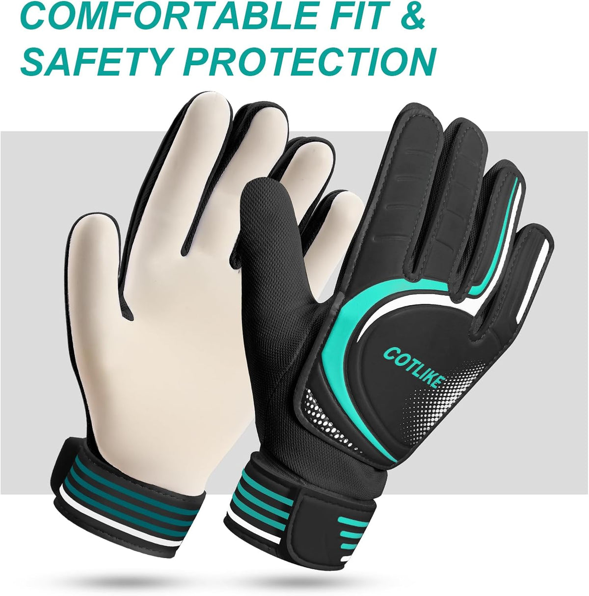 Skiennix Soccer Goalie Gloves - Youth Goalkeeper Gloves for Kids 8-12 | Strong Grip, 100% Latex, Breathable Design
