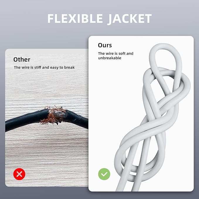 EP 75 Ft Outdoor Extension Cord - 16/3 SJTW White Electrical Cable with 3 Prong Grounded Plug