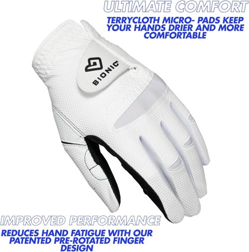 Bionic Men's RelaxGrip 2.0 DX Golf Glove - Enhanced Comfort & Grip | Perfect for All Hand Sizes