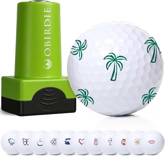 Self-Inking Golf Ball Stamp | Chic & Fun Golf Ball Stamper | Fast-Drying, Waterproof Golf Ball Marker Stamp | Reusable Golf Accessories for Women | Golfer Gifts | Golf Gadgets