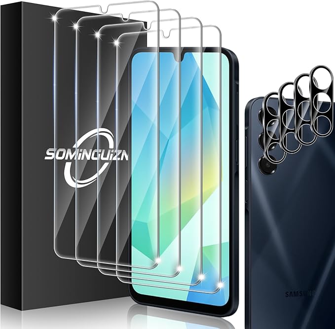 4+4 Pack for Samsung Galaxy A16 5G Screen Protector & Phone Camera Lens