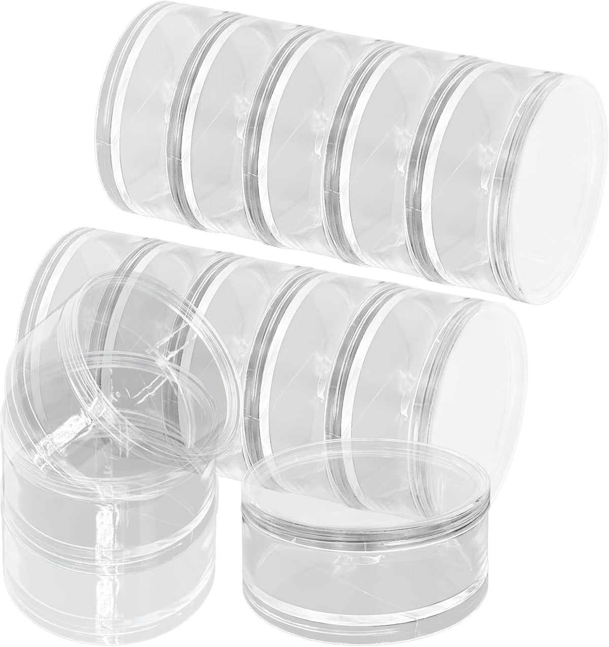 Luomorgo Stackable Clear Plastic Containers, 30ML, 5-Layer, 4 Sets | Screw Lids Organizer, For Cosmetics, Jewelry Beads, Nail Art & Craft Storage